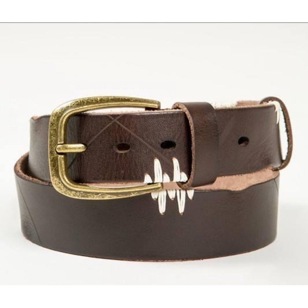 POL leather women's belt dark brown
